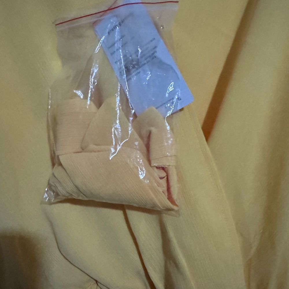 Yellow Flutter Sleeve V-Neck Midi Dress for Wedding Guest - Picture 4 of 6